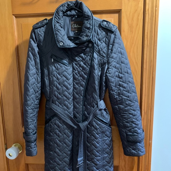 Cole Haan Quilted Long Coat - Picture 3 of 12